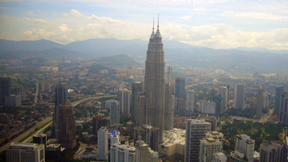 Petronas twin towers as seen from KL Tower