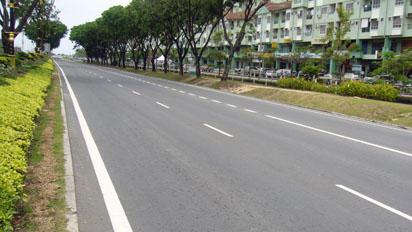 Empty road in Kota Kinabalu