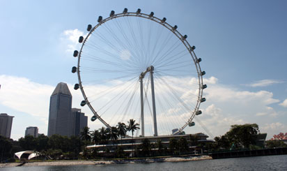 Singapore Flyer as viewed from the river