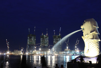 New casino lights up the background