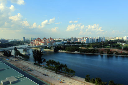 Looking above the F1 track reveals how much further Singapore stretches