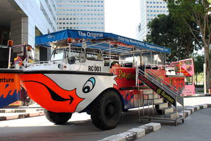 Amphibious war vehicle turned tourist attraction