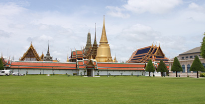 The palaces and monuments rise high above the ground wall