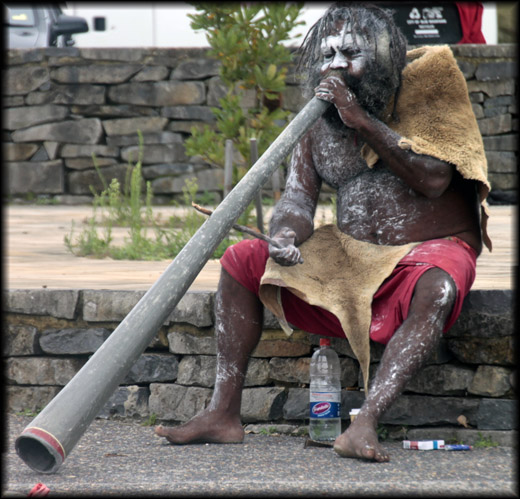 Aboriginal with didgeridoo