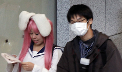 pink hair school girl cosplay outfit